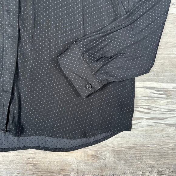 Robert Rodriguez Black Microdot Button Down Blouse Minimal Officewear M - Picture 3 of 7